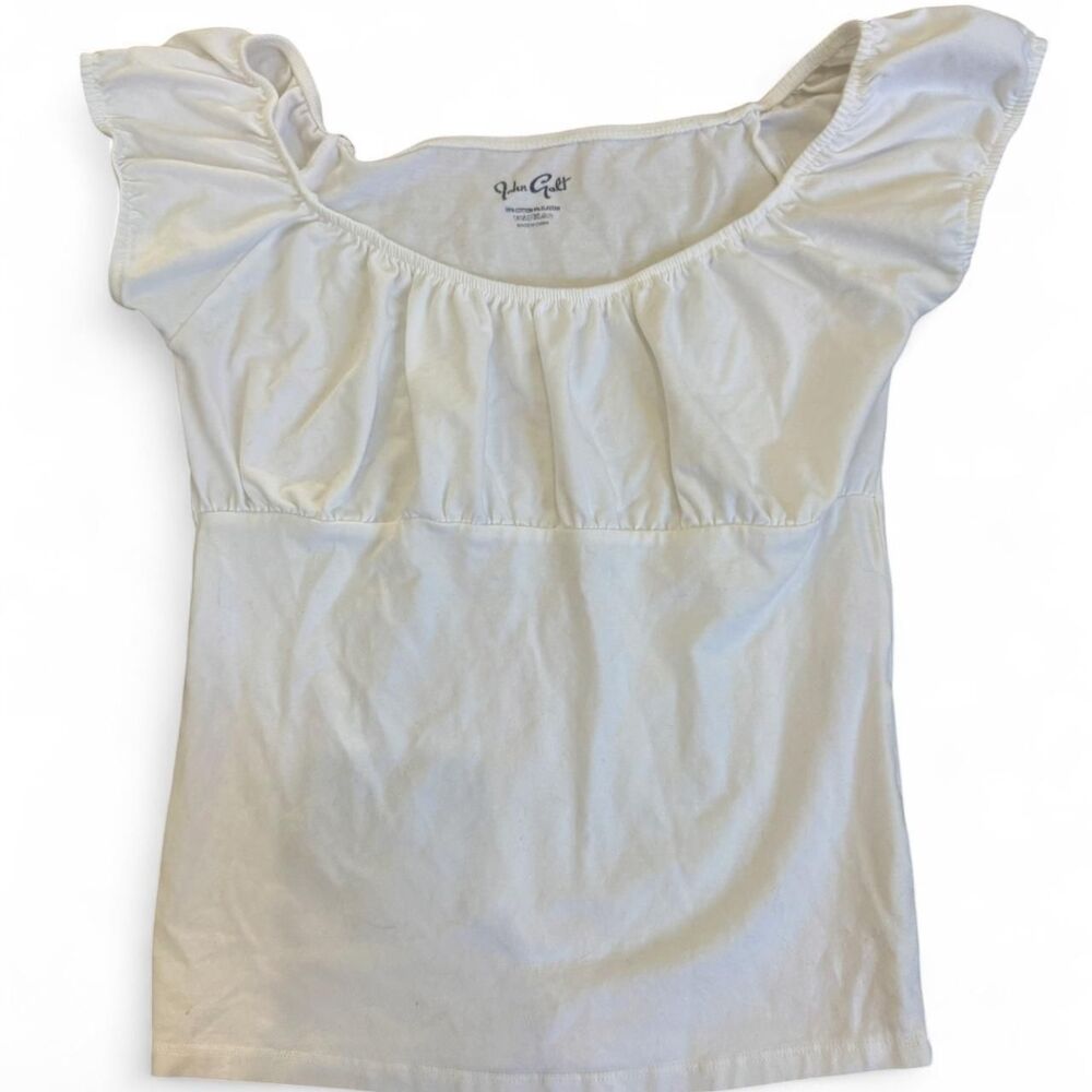 Brandy-melville Women's White and Grey Shirt